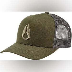 Nixon Iconed Trucker Hat Olive Green